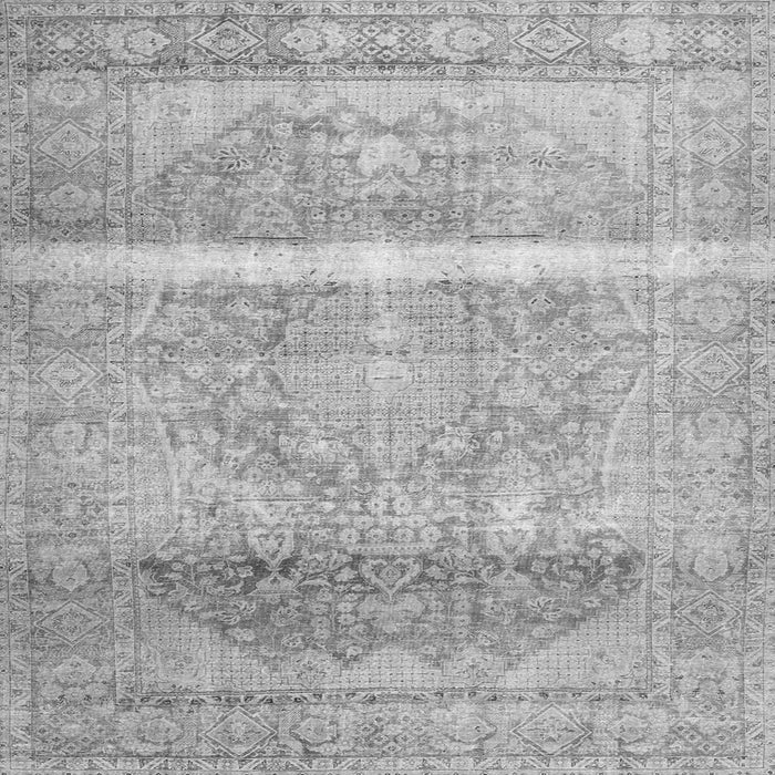 Round Machine Washable Abstract Gray Contemporary Rug, wshcon2000gry