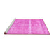 Sideview of Machine Washable Abstract Pink Contemporary Rug, wshcon2000pnk