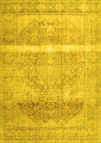 Abstract Yellow Contemporary Rug, con2000yw