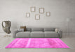 Machine Washable Abstract Pink Contemporary Rug in a Living Room, wshcon2000pnk