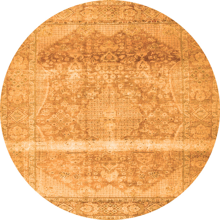 Square Abstract Orange Contemporary Rug, con2000org