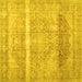 Square Abstract Yellow Contemporary Rug, con2000yw