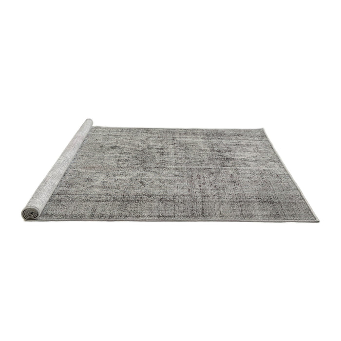 Serging Thickness of Machine Washable Contemporary Grey Gray Rug, wshcon2001
