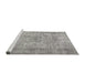 Serging Thickness of Machine Washable Contemporary Grey Gray Rug, wshcon2001