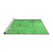 Sideview of Machine Washable Abstract Emerald Green Contemporary Area Rugs, wshcon2001emgrn