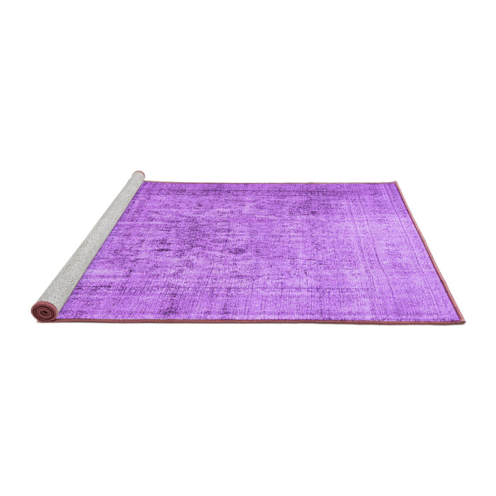 Sideview of Machine Washable Abstract Purple Contemporary Area Rugs, wshcon2001pur