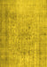 Machine Washable Abstract Yellow Contemporary Rug, wshcon2001yw