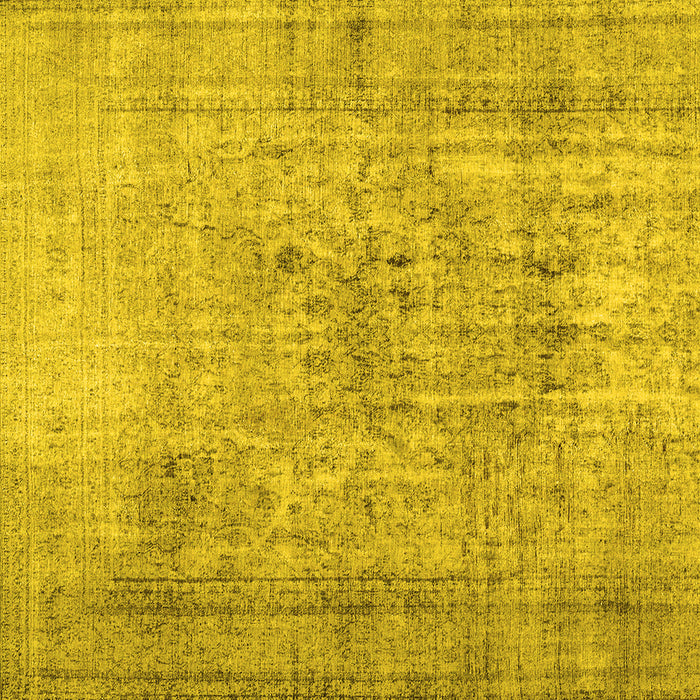 Square Abstract Yellow Contemporary Rug, con2001yw