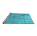 Sideview of Machine Washable Abstract Light Blue Contemporary Rug, wshcon2001lblu