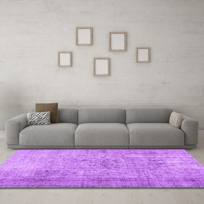 Machine Washable Abstract Purple Contemporary Area Rugs in a Living Room, wshcon2001pur