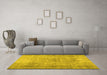 Machine Washable Abstract Yellow Contemporary Rug in a Living Room, wshcon2001yw