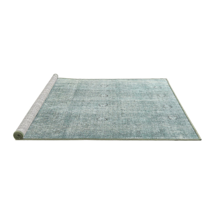 Serging Thickness of Machine Washable Contemporary Dark Sea Green Rug, wshcon2002