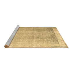 Sideview of Machine Washable Abstract Brown Contemporary Rug, wshcon2002brn