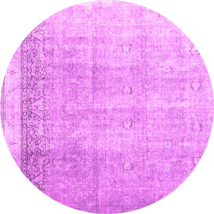 Round Machine Washable Abstract Pink Contemporary Rug, wshcon2002pnk
