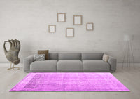 Machine Washable Abstract Pink Contemporary Rug, wshcon2002pnk