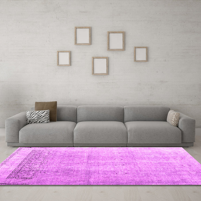 Machine Washable Abstract Pink Contemporary Rug in a Living Room, wshcon2002pnk