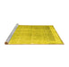 Sideview of Machine Washable Abstract Yellow Contemporary Rug, wshcon2002yw