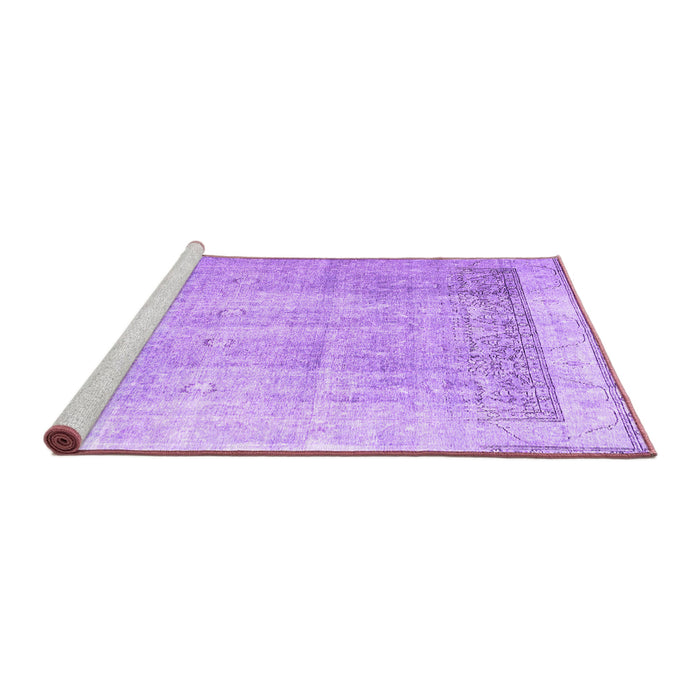 Sideview of Machine Washable Abstract Purple Contemporary Area Rugs, wshcon2002pur