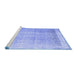 Sideview of Machine Washable Abstract Blue Contemporary Rug, wshcon2002blu