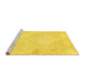 Sideview of Machine Washable Abstract Yellow Contemporary Rug, wshcon2003yw