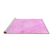 Sideview of Machine Washable Abstract Pink Contemporary Rug, wshcon2003pnk