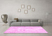 Machine Washable Abstract Pink Contemporary Rug in a Living Room, wshcon2003pnk