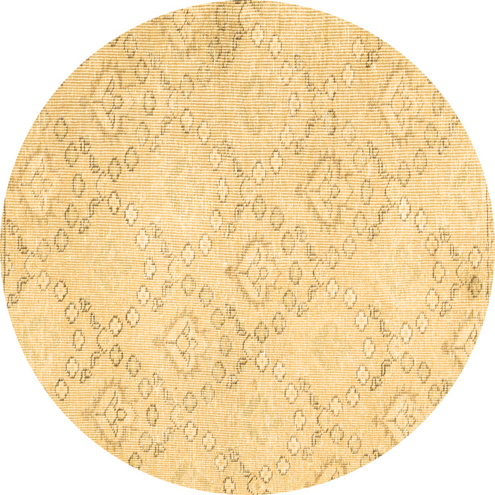Round Abstract Brown Contemporary Rug, con2003brn