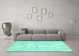 Machine Washable Abstract Turquoise Contemporary Area Rugs in a Living Room,, wshcon2003turq