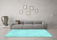 Machine Washable Abstract Light Blue Contemporary Rug, wshcon2003lblu