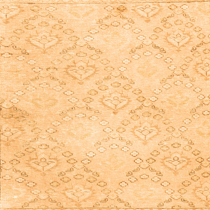 Round Machine Washable Abstract Orange Contemporary Area Rugs, wshcon2003org