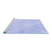 Sideview of Machine Washable Abstract Blue Contemporary Rug, wshcon2003blu