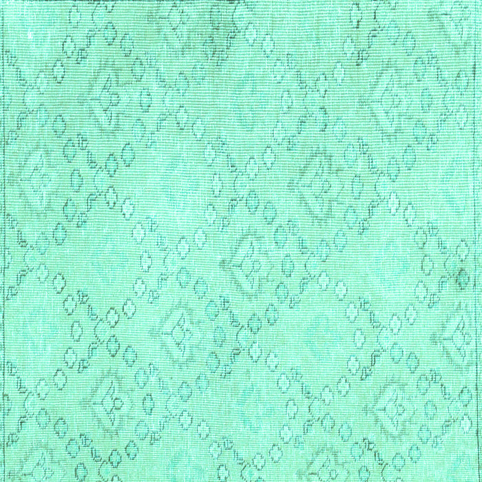 Square Machine Washable Abstract Turquoise Contemporary Area Rugs, wshcon2003turq