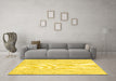 Machine Washable Abstract Yellow Contemporary Rug in a Living Room, wshcon2003yw