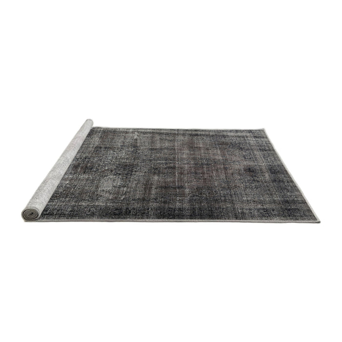 Serging Thickness of Machine Washable Contemporary Western Charcoal Gray Rug, wshcon2004