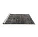 Serging Thickness of Machine Washable Contemporary Western Charcoal Gray Rug, wshcon2004