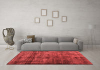 Machine Washable Abstract Red Contemporary Rug, wshcon2004red