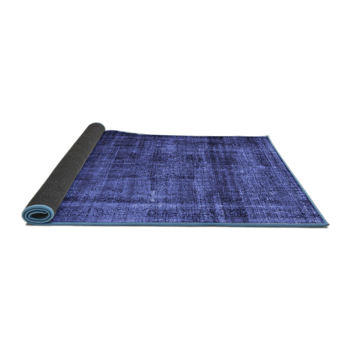 Sideview of Abstract Blue Contemporary Rug, con2004blu