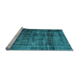 Sideview of Machine Washable Abstract Light Blue Contemporary Rug, wshcon2004lblu
