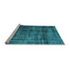 Sideview of Machine Washable Abstract Light Blue Contemporary Rug, wshcon2004lblu