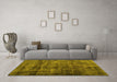 Machine Washable Abstract Yellow Contemporary Rug in a Living Room, wshcon2004yw