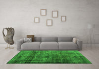 Machine Washable Abstract Green Contemporary Rug, wshcon2004grn