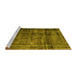 Sideview of Machine Washable Abstract Yellow Contemporary Rug, wshcon2004yw