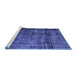 Sideview of Machine Washable Abstract Blue Contemporary Rug, wshcon2004blu