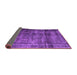 Sideview of Abstract Purple Contemporary Rug, con2004pur