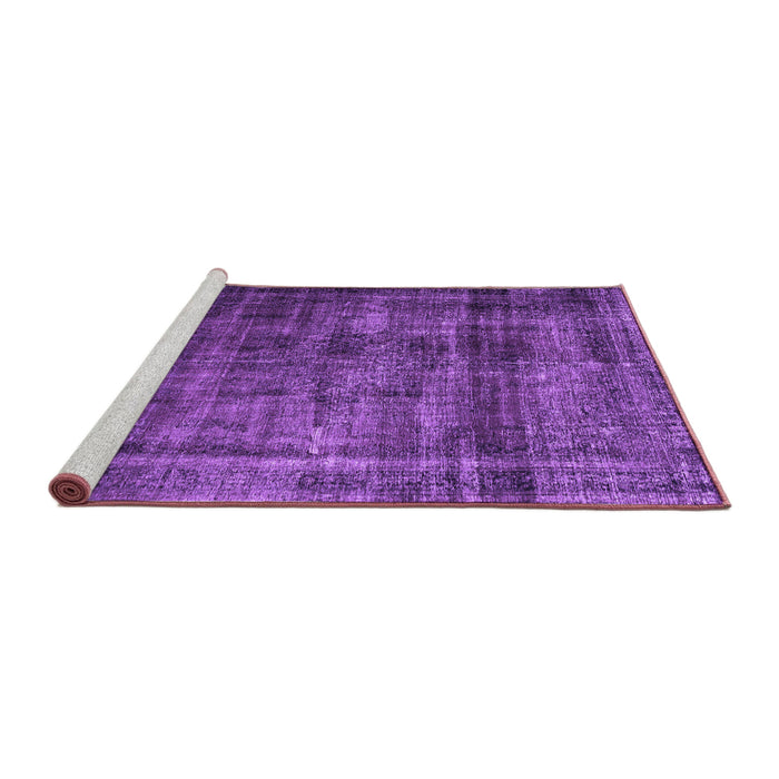 Sideview of Machine Washable Abstract Purple Contemporary Area Rugs, wshcon2004pur