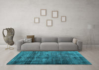 Machine Washable Abstract Light Blue Contemporary Rug, wshcon2004lblu