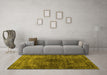 Machine Washable Abstract Yellow Contemporary Rug in a Living Room, wshcon2005yw