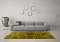 Machine Washable Abstract Yellow Contemporary Rug, wshcon2005yw