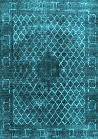 Abstract Light Blue Contemporary Rug, con2005lblu