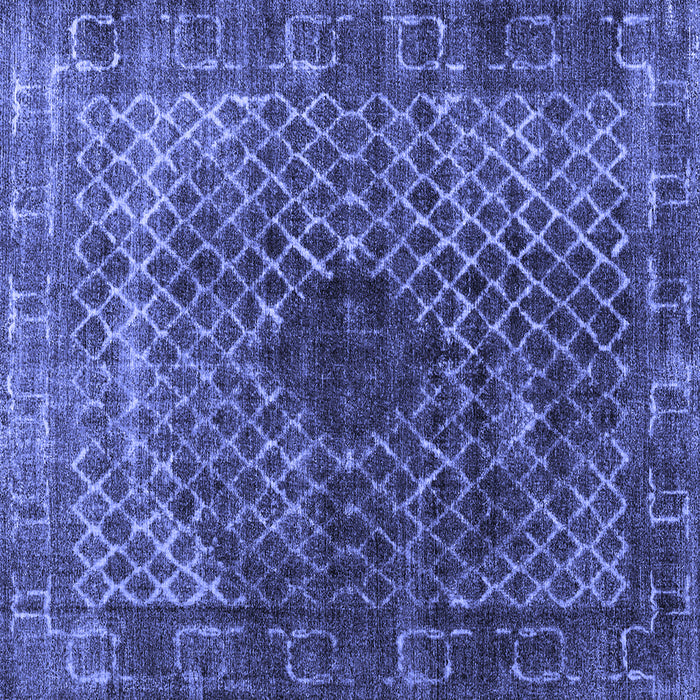 Square Abstract Blue Contemporary Rug, con2005blu